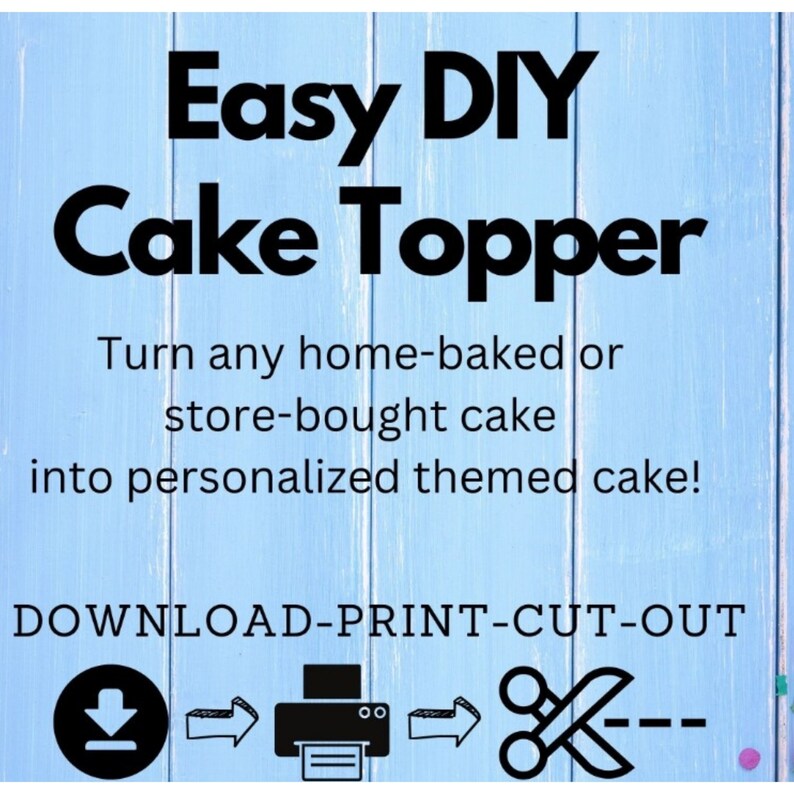 Name&amp;age,printable Cake Topper, Personalized Birthday Party Cake Topper ...