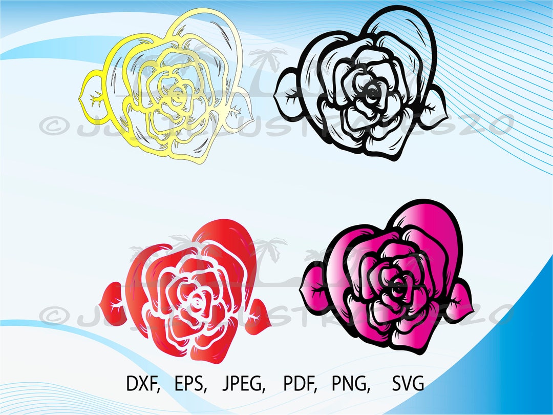Red Rose Heart /heart Vector Image/instant Download Printable/ Svg,dxf ...