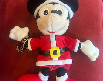 Vintage Playskool Walt Disney Productions Christmas Mickey Mouse Plush Stuffed Animal 16” Plush