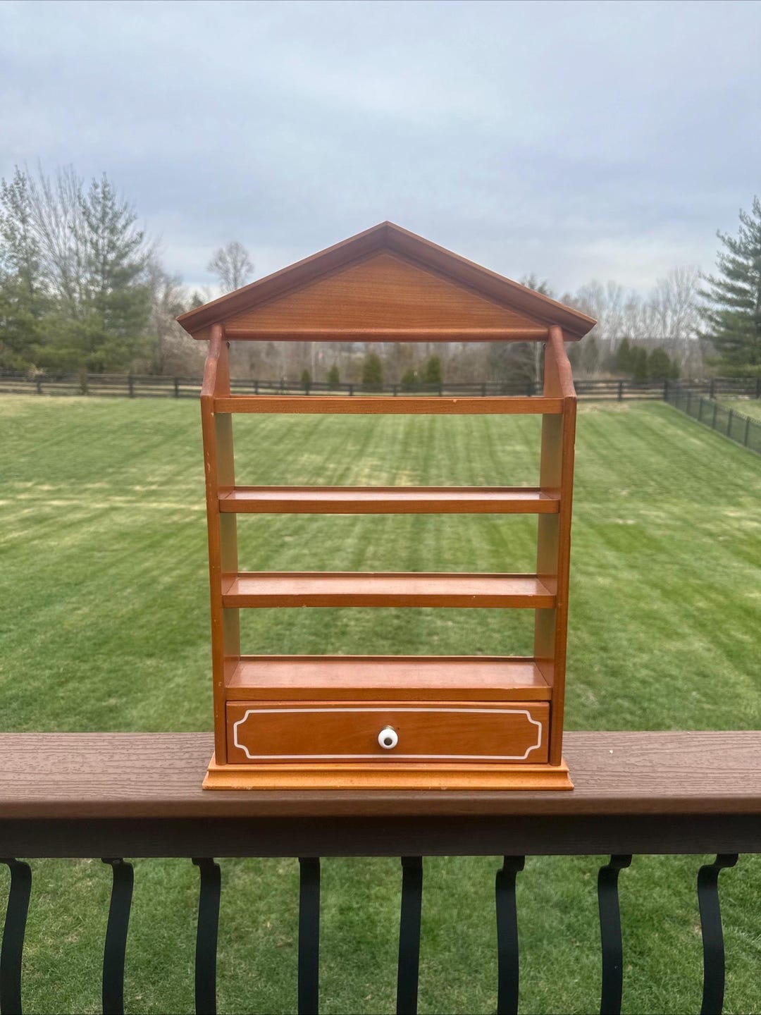 VTG Lenox Spice Rack Wooden Maple Wood Display 1989 Shelf Only No Jars ...