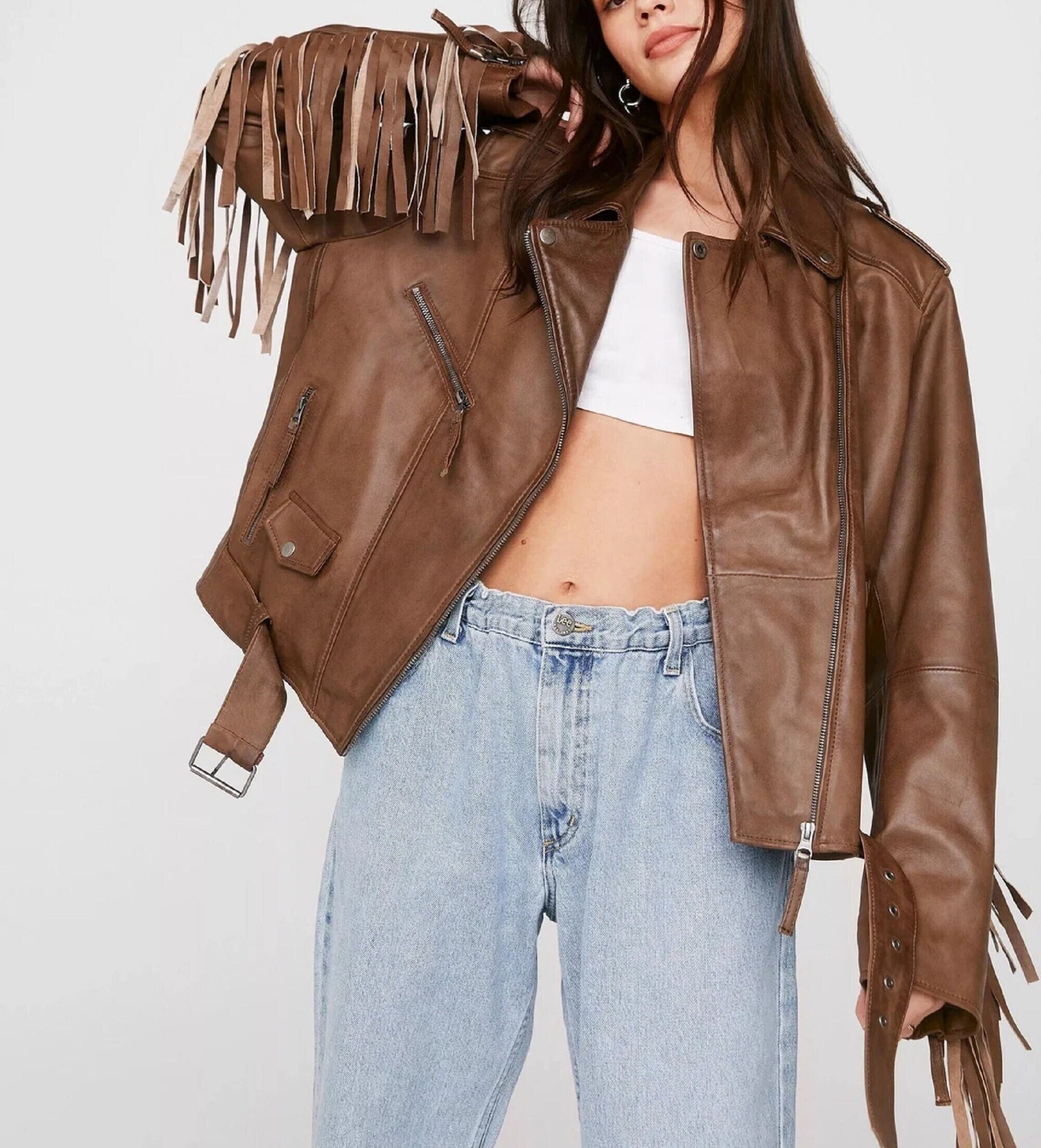 Women's Fringes Leather Jacket Western Jacket Cowgirl - Etsy Canada