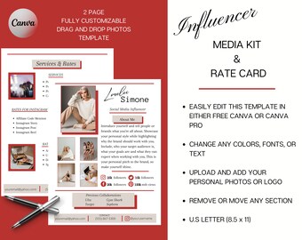 Brand Ambassador Template | 2 Page Media Kit | Influencer Marketing | Influencer Media Kit | Canva Template | Press Kit | Media Kit Template