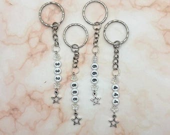 Angel Numbers Customizable Simple Key Chains