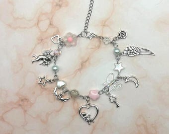 Pulsera con dijes celestiales de ángel celestial