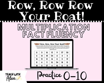 Row, Row, Row Your Boat! | Multiplication Fact Fluency Game 0-10