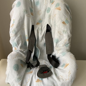 Capa e forro para assento de carro infantil Easy Wash - 100% algodão - Fácil de limpar - Lavável à máquina - Musselina para bebê