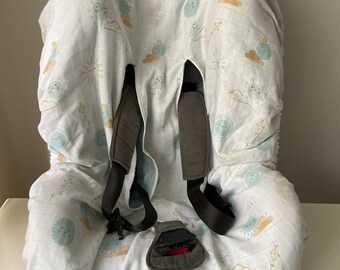 Muslin Car Seat Cover: Easy Wash Cotton Liner