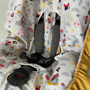 Pokrowiec na fotelik samochodowy dla dzieci Easy Wash i wkładka - 100% bawełny - uniwersalne dopasowanie - łatwe czyszczenie - można prać w pralce - muślin dziecięcy
