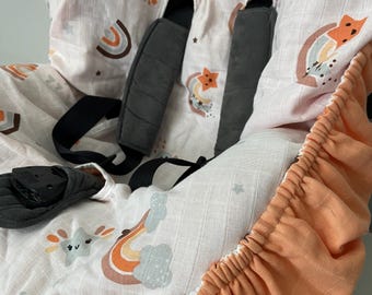 Muslin Car Seat Cover: Double-Sided Cotton Liner, Machine Washable