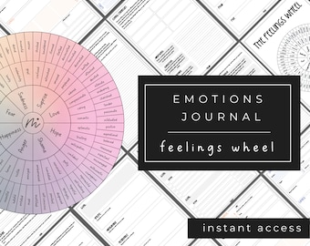 Gevoelswiel en emotiedagboek: werkblad zelfliefdetherapie (digitale download)
