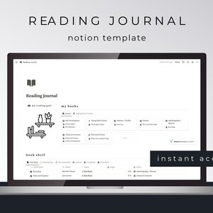 Digital Reading Journal | Notion Dashboard | Book Tracker Template
