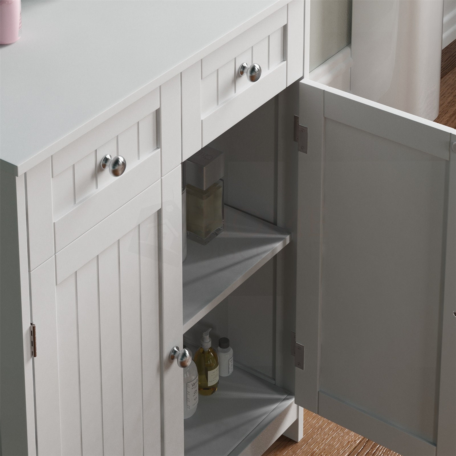 Bathroom Cabinet 2 Drawer 2 Door Storage Cupboard Unit - Etsy UK