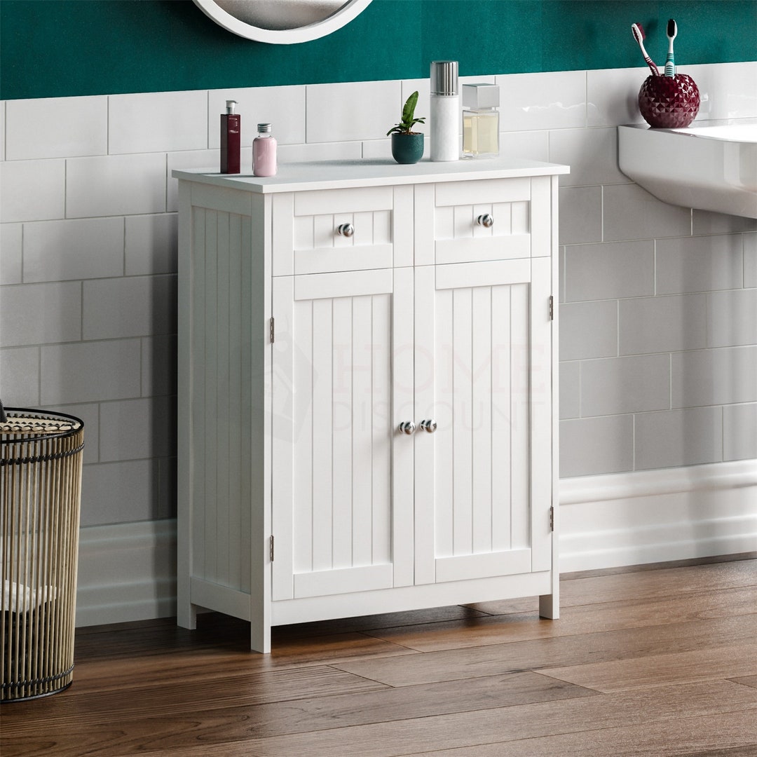 Bathroom Cabinet 2 Drawer 2 Door Storage Cupboard Unit - Etsy UK