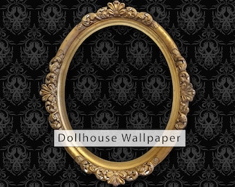 Dollhouse Wallpaper, Victorian Wallpaper, Gothic Wallpaper, Damask Wallpaper, Dark Wallpaper, Peel and Stick Wallpaper, Fabric Wallpaper