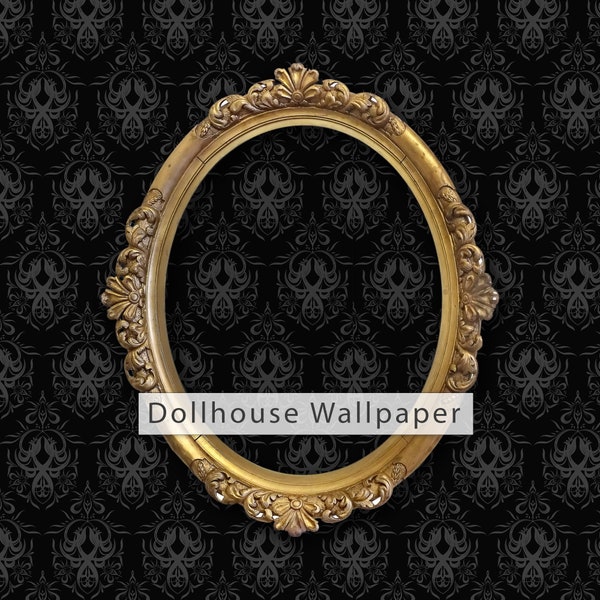 Dollhouse Wallpaper, Victorian Wallpaper, Gothic Wallpaper, Damask Wallpaper, Dark Wallpaper, Peel and Stick Wallpaper, Fabric Wallpaper