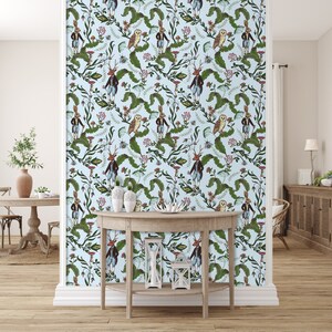Chinoiseries antique fairytale peel and stick dollhouse wallpaper
