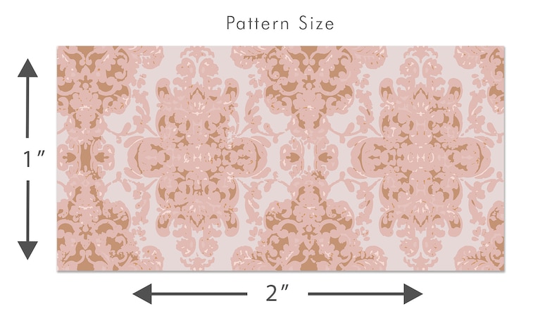 Victorian antique pink damask peel and stick dollhouse wallpaper