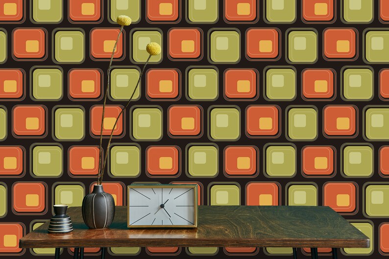 Dollhouse Wallpaper Mid Century Dollhouse 60s Wallpaper Etsy