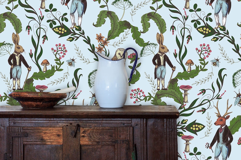 Chinoiseries antique fairytale peel and stick dollhouse wallpaper