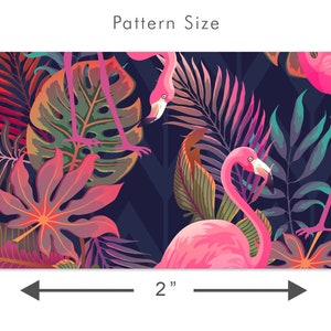 Vintage retro 80s flamingo fabric peel and stick dollhouse wallpaper