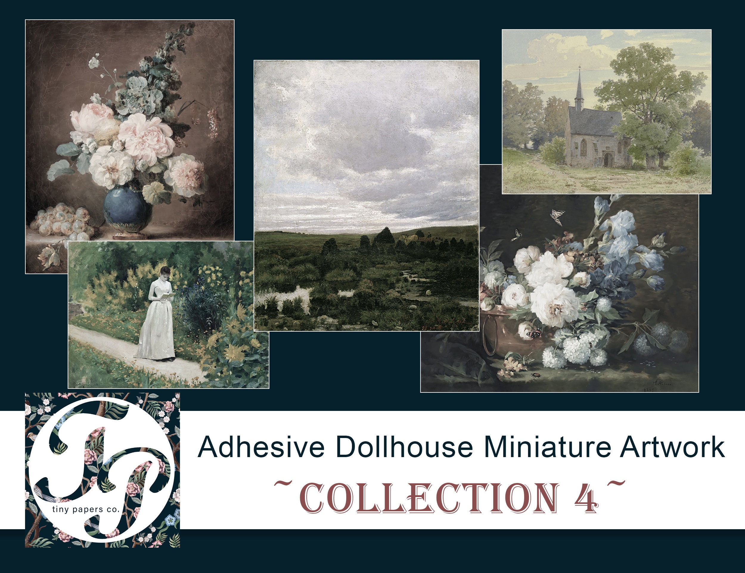 Dollhouse Vintage Artwork, Dollhouse Paintings, Antique Dollhouse, Adhesive Artwork, Vintage Dollhouse, Victorian Dollhouse, Dollhouse Mini