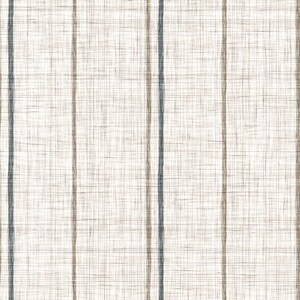 Linen striped farmhouse cottage fabric blend peel and stick dollhouse wallpaper sample