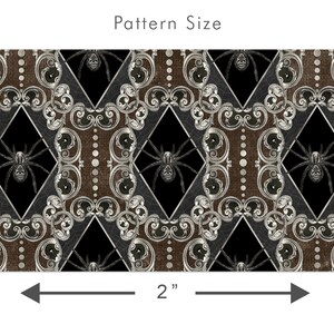 Victorian gothic spider peel and stick dollhouse wallpaper design pattern size graphic
