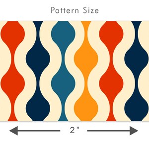 Retro vintage colorful geometric dollhouse fabric peel and stick wallpaper