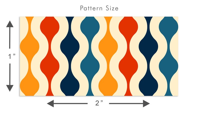Retro vintage colorful geometric dollhouse fabric peel and stick wallpaper