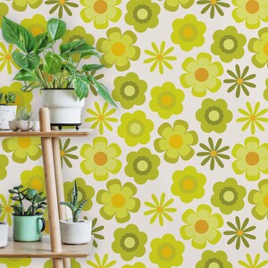 Dollhouse Wallpaper, Retro Wallpaper, Mid Century Dollhouse, Floral