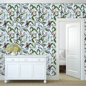 Chinoiseries antique fairytale peel and stick dollhouse wallpaper