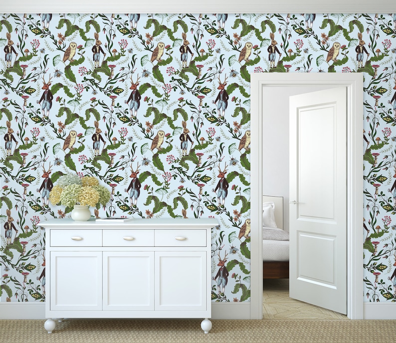 Chinoiseries antique fairytale peel and stick dollhouse wallpaper