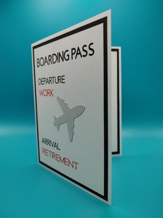 Funny Pilot Retirement Card: Boarding Pass Airplane design