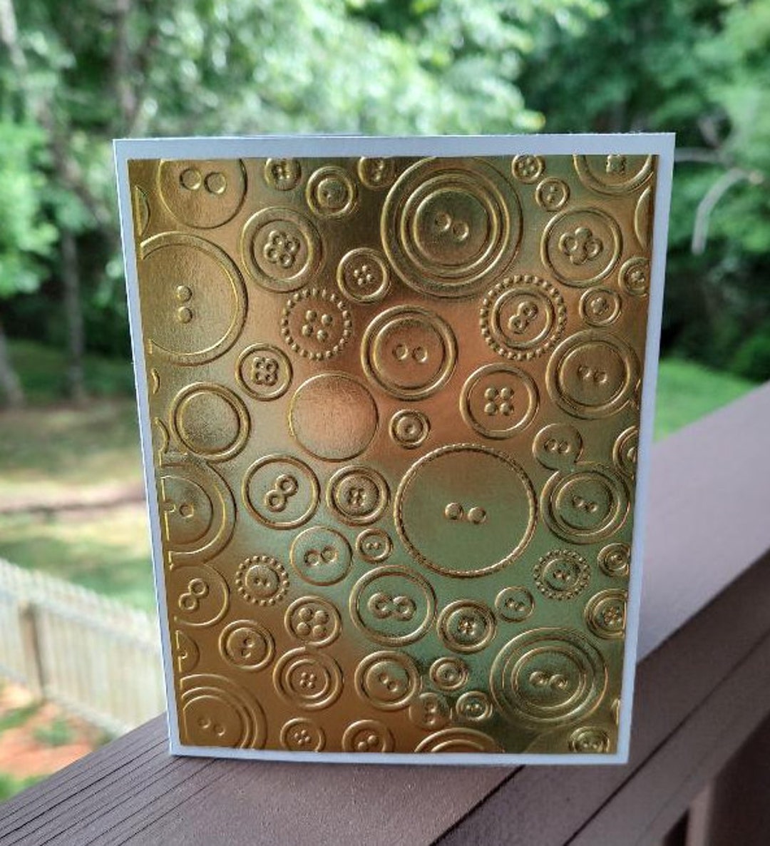 4 Button NOTE Cards Mother's Day Embossed Notecards, BUTTONS Cards ...