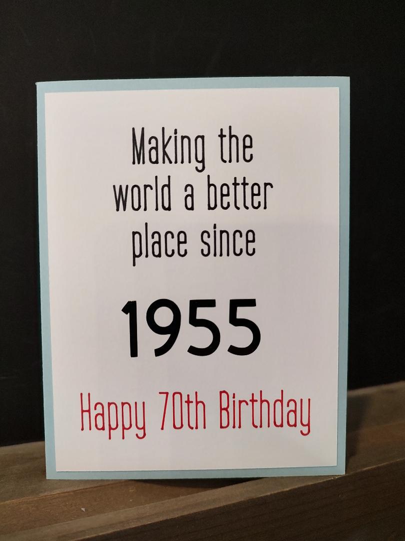 thumbnail image 2 of 70th Birthday Card – Events From 1955, 9x6, For Him, Male Birthday, Partner Brand 2 of 3