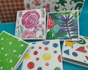 Mini Notecards Set of 12, Assorted Designs, Tiny Gift Tags, Lunchbox Love Notes
