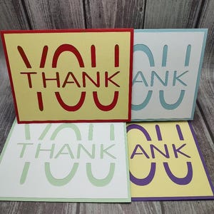 Thank you notes, set of 4, simple notecards, send a thank you card, blank cards, men, women, gift set