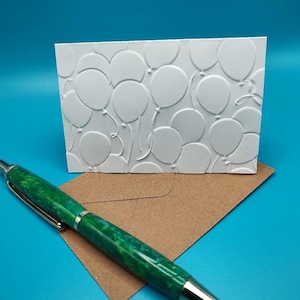 Mini Notecard Set: All Occasion Small Notes, Embossed Balloon design, set of 8
