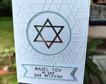 Bar Mitzvah, Bat Mitzvah card, Star of David, Mazel Tov