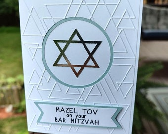 Bar Mitzvah, Bat Mitzvah card, Star of David, Mazel Tov