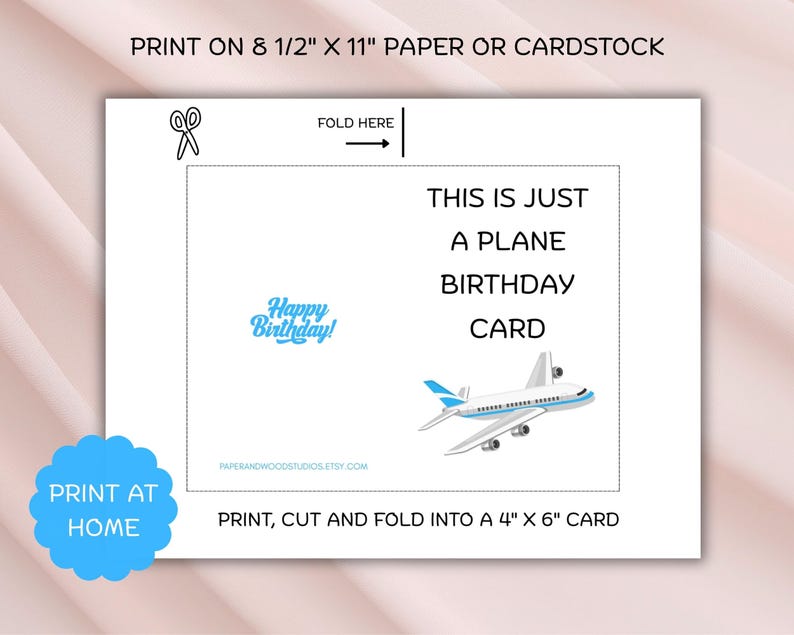 Printable Funny Airplane Pun Birthday Card (digital Download, 4x6 In ...