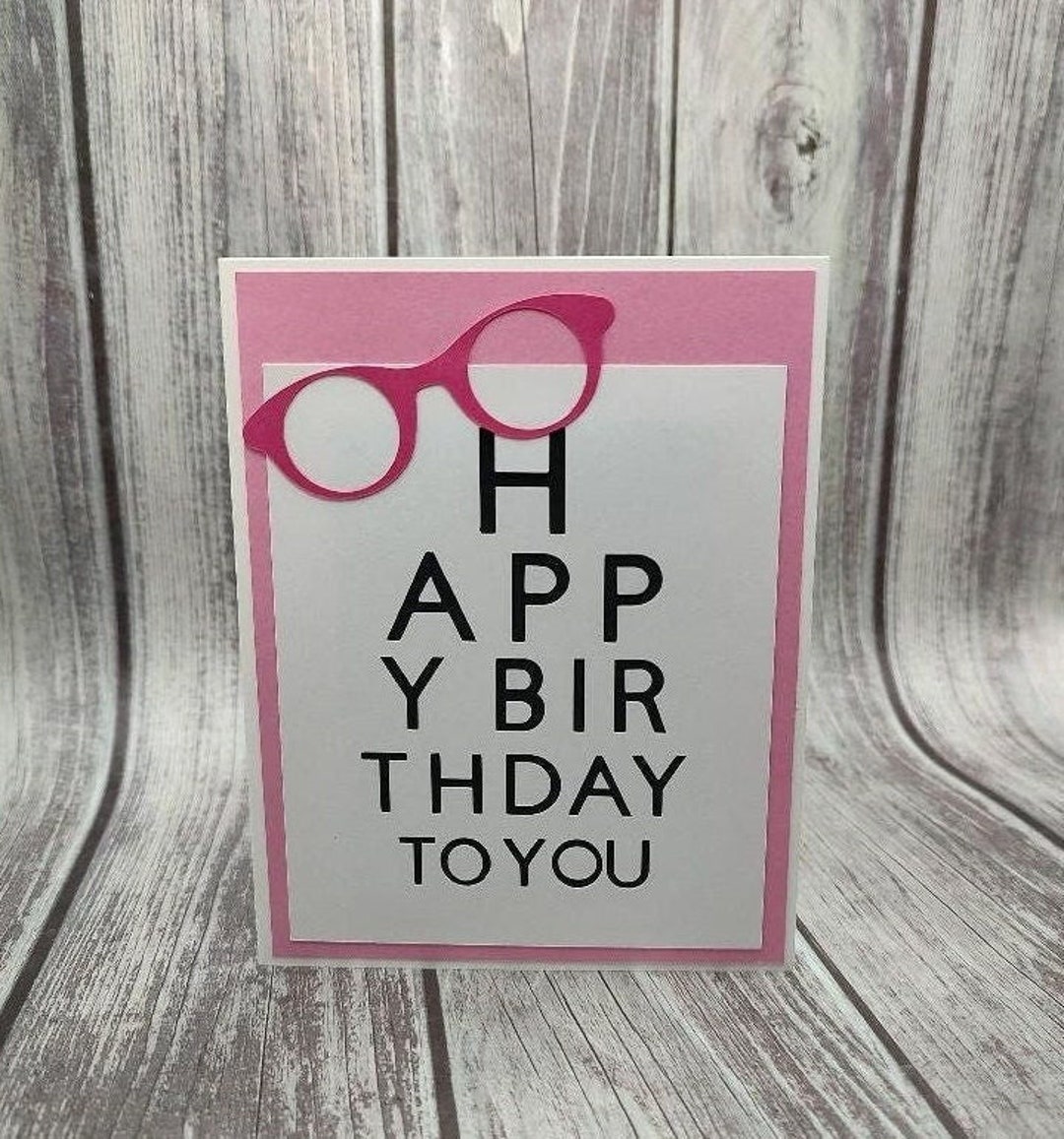 Birthday Card, Funny Card With Eye Chart, Happy Birthday Etsy