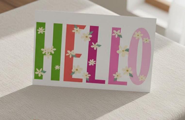 HELLO Card Printable (digital Download), 4X6 In, Print at Home - Etsy