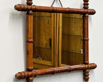 antiqueフランス アンティーク バンブーミラー 壁掛け ウォールミラー