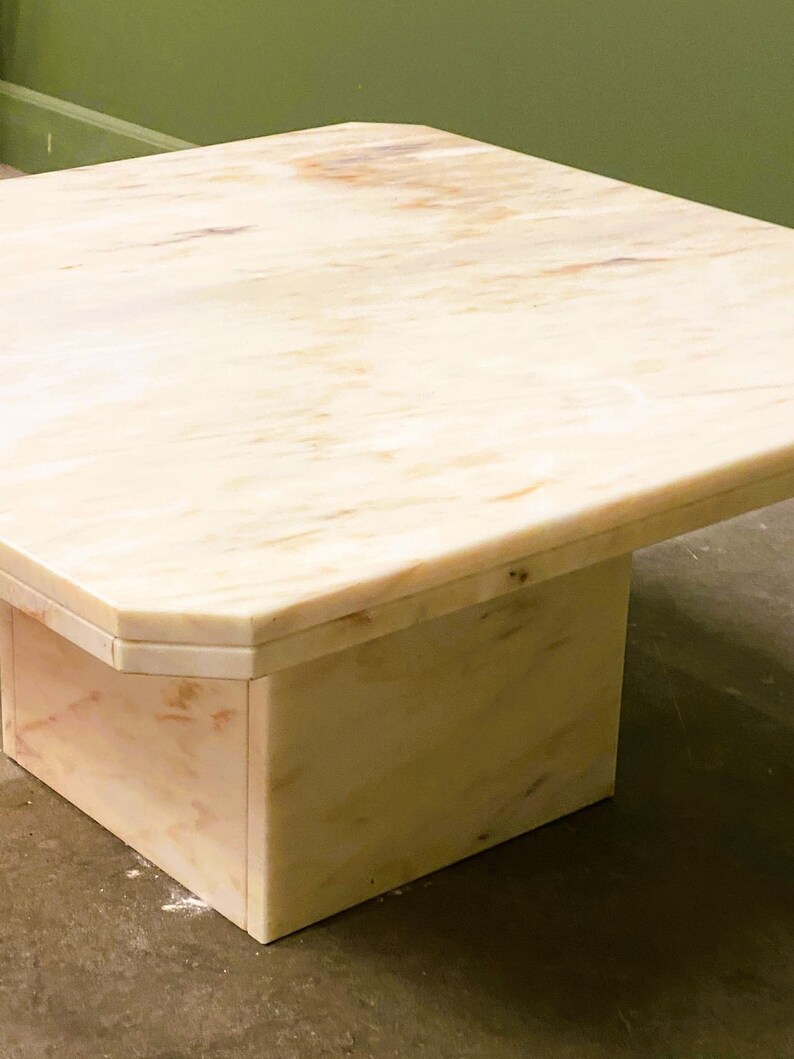 Vintage Blush Pink Marble Coffee Table, 1980s Etsy