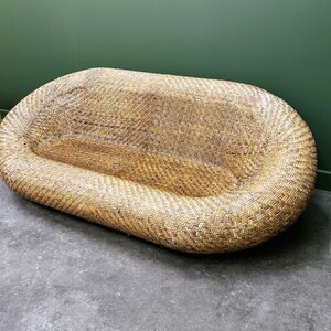 Vintage Curvy Rattan Bamboo Sofa, 1980s Italy. image 8