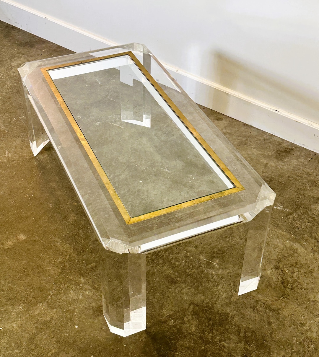 Lucite Ribbon Coffee Table ビンテージ Lucite Ribbon Coffee Table ビンテージ