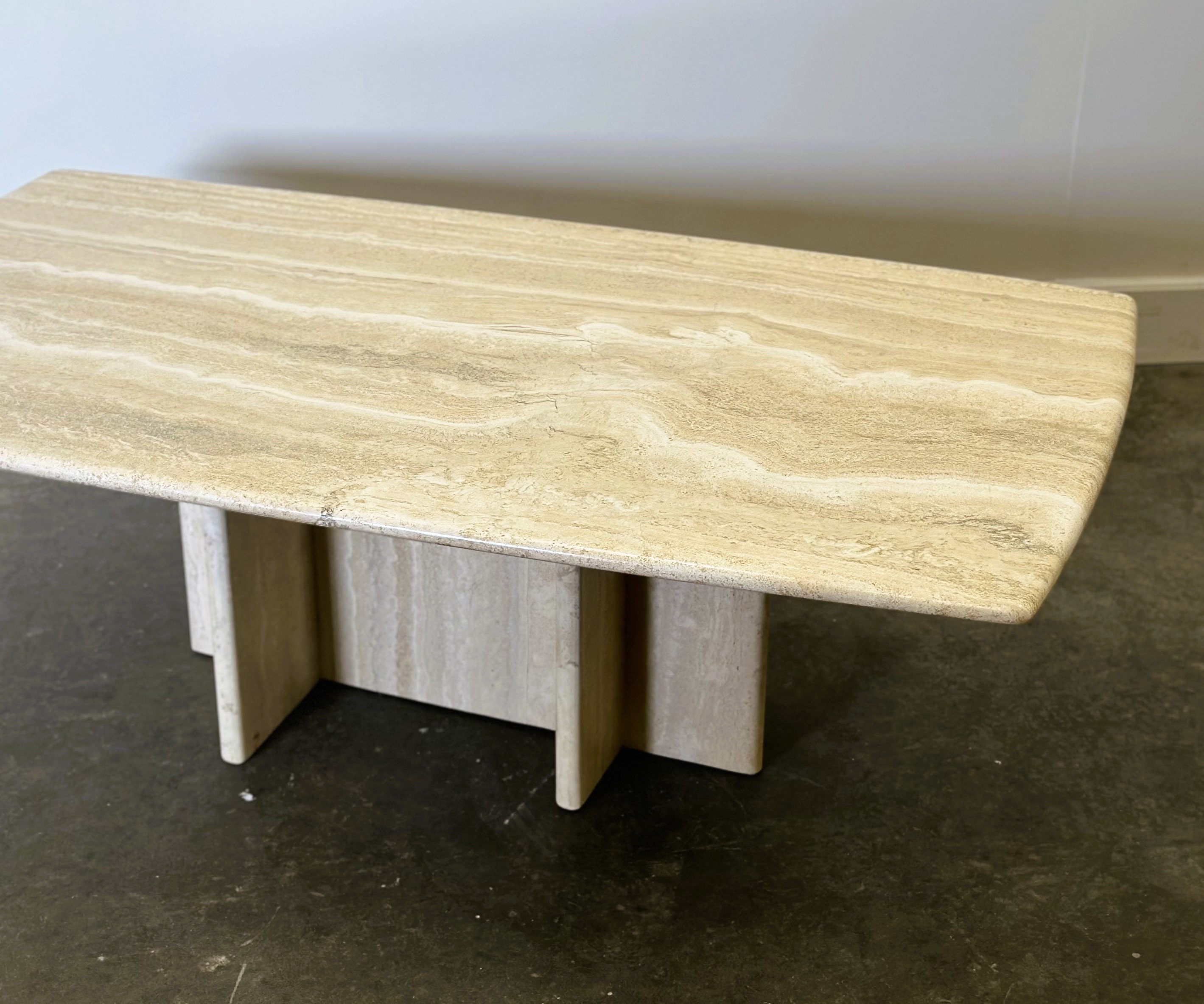 Vintage Travertine Marble Coffee Table France 1980s. Etsy