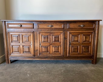 Vintage französisches Brutalistisches Sideboard aus Eiche, 1960er Jahre, Rustikales Sideboard, Eichen Sideboard, Frankreich