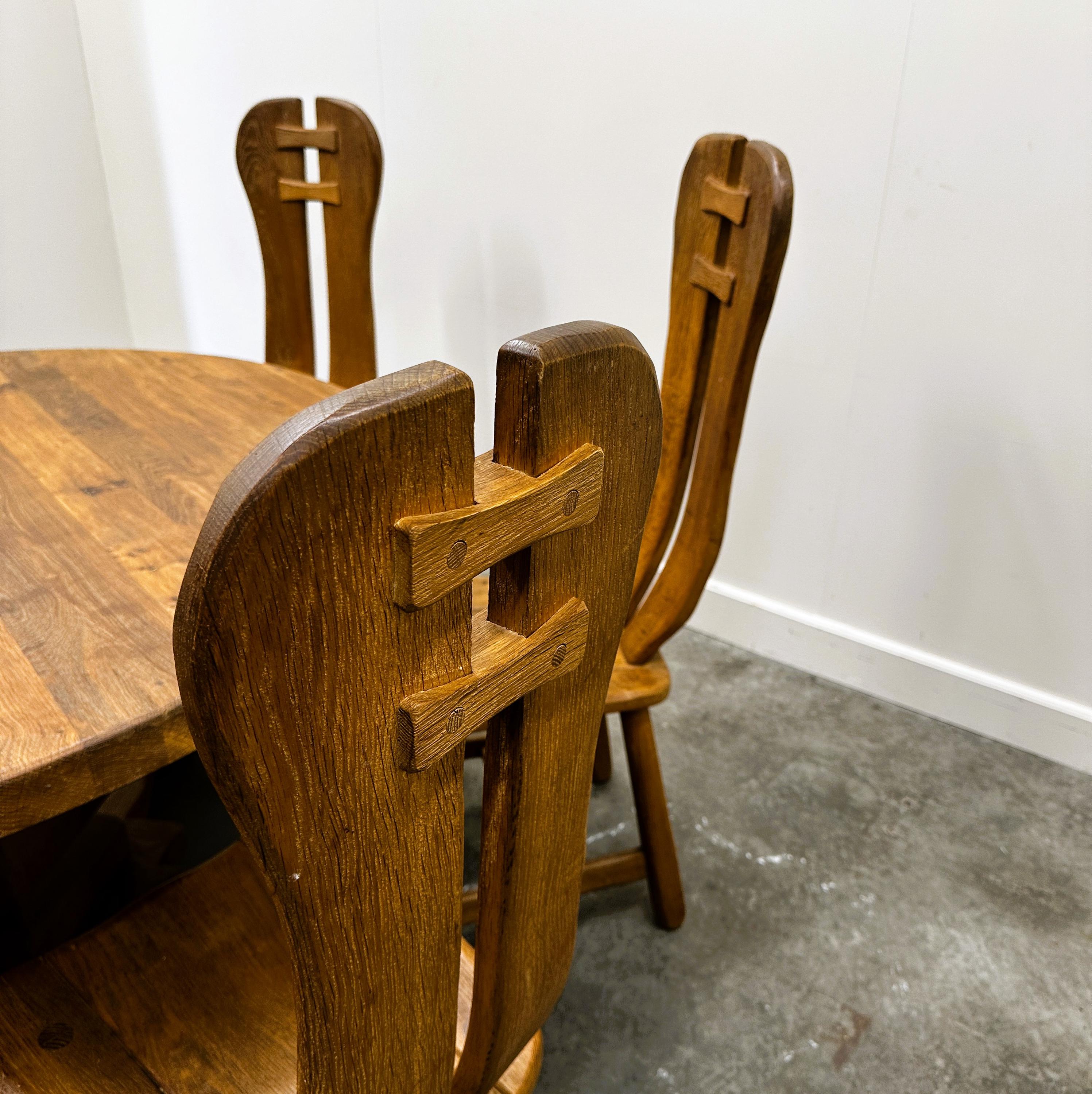 Rare Majestic Depuydt Brutalist Oak Dining Set – Belgium, 1970s - Etsy